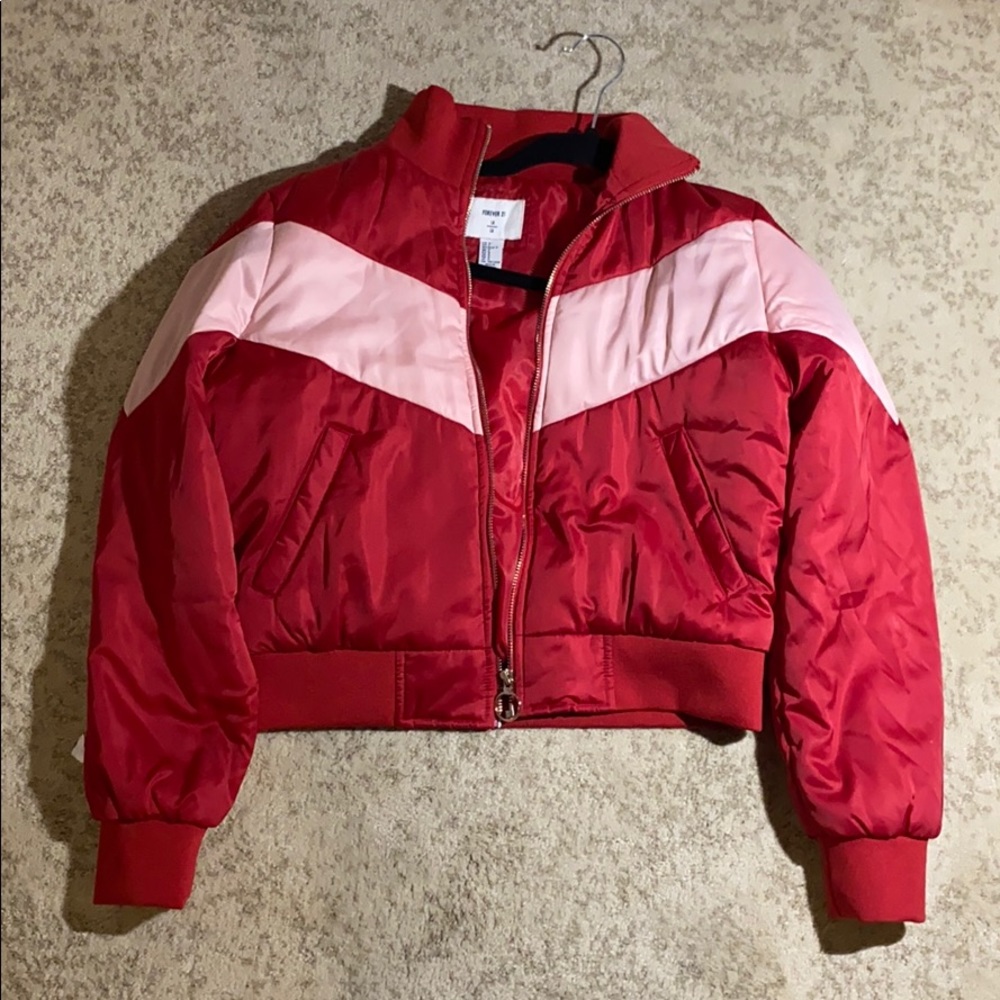 Forever 21 red and pink puffy jacket